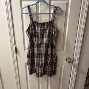 American Eagle Outfitters Blue and Brown Plaid dress
